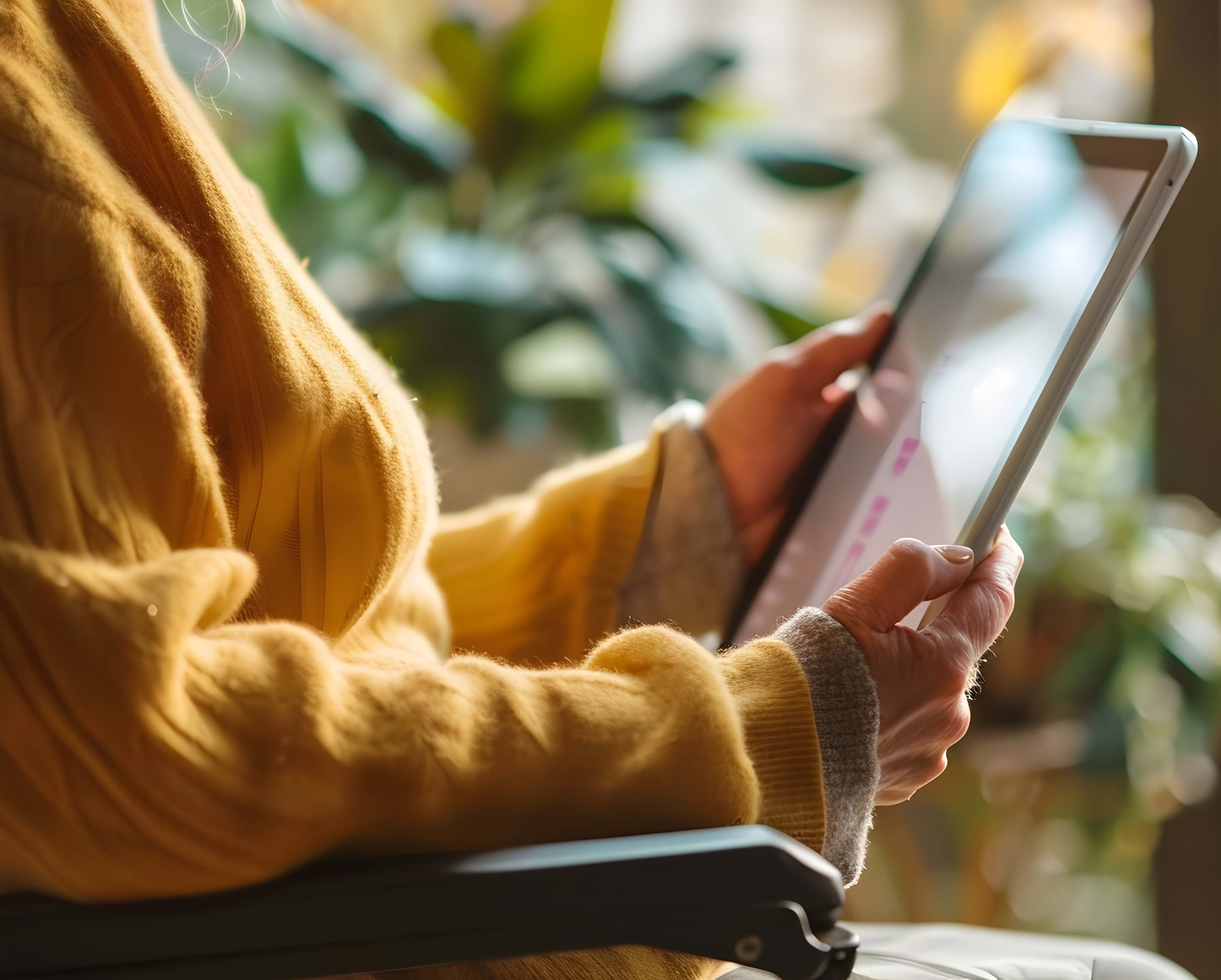 Person using assistive technology